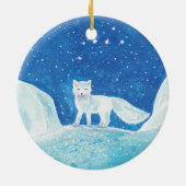 Illustratie kleine poolvos (Vulpes lagopus) Keramisch Ornament (Achterkant)