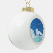 Illustratie kleine poolvos (Vulpes lagopus) Keramische Bal Ornament (Links)
