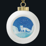 Illustratie kleine poolvos (Vulpes lagopus) Keramische Bal Ornament<br><div class="desc">Arctische vos (Vulpes lagopus) is een kleine vos die eigen is aan de noordpoolgebieden - illustratie van het boek van het Afbeelding voor een boek "Het land van de sneeuwpop",  geschreven en geïllustreerd door Julia Doria.</div>