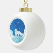 Illustratie kleine poolvos (Vulpes lagopus) Keramische Bal Ornament (Rechts)