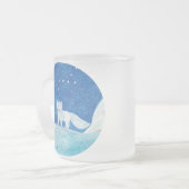 Illustratie kleine poolvos (Vulpes lagopus) Matglas Koffiemok (Voorkant links)