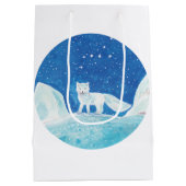 Illustratie kleine poolvos (Vulpes lagopus) Medium Cadeauzakje (Achterkant)