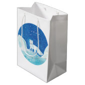 Illustratie kleine poolvos (Vulpes lagopus) Medium Cadeauzakje (Achterkant Gekanteld)