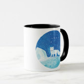 Illustratie kleine poolvos (Vulpes lagopus) Mok (Voorkant rechts)