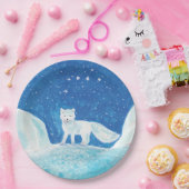 Illustratie kleine poolvos (Vulpes lagopus) Papieren Bordje (Feest)