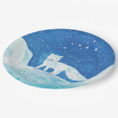 Illustratie kleine poolvos (Vulpes lagopus) Papieren Bordje (Gekanteld)