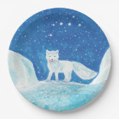 Illustratie kleine poolvos (Vulpes lagopus) Papieren Bordje (Voorkant)