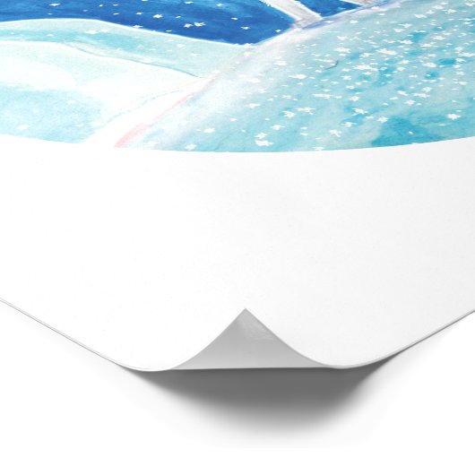 Illustratie kleine poolvos (Vulpes lagopus) Poster (Hoek)