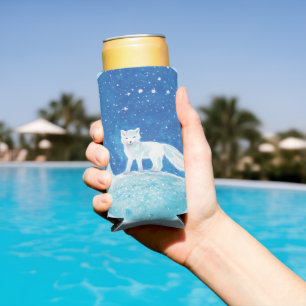 Illustratie kleine poolvos (Vulpes lagopus) Seltzer Blikjeskoeler