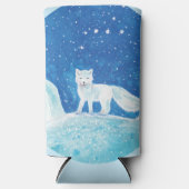 Illustratie kleine poolvos (Vulpes lagopus) Seltzer Blikjeskoeler (Voorkant)