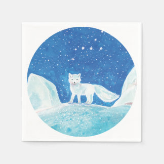 Illustratie kleine poolvos (Vulpes lagopus) Servet