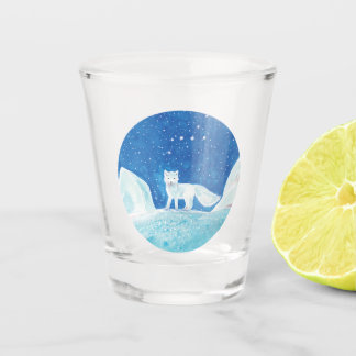 Illustratie kleine poolvos (Vulpes lagopus) Shot Glas