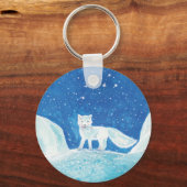 Illustratie kleine poolvos (Vulpes lagopus) Sleutelhanger (Voorkant)