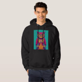Illustratie kleurrijk owl-portret - Helder vogel Hoodie (Voorkant volledig)