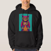 Illustratie kleurrijk owl-portret - Helder vogel Hoodie (Voorkant)