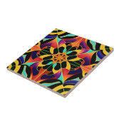 Illustratie kleurrijke art deco Retro Tegeltje (Zijkant)