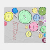 Illustratie kleurrijke Button Fleece Deken (Voorkant (Horizontaal))