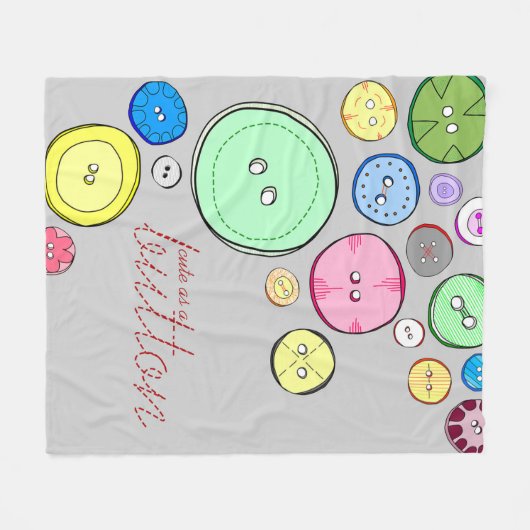 Illustratie kleurrijke Button Fleece Deken (Voorkant (Horizontaal))