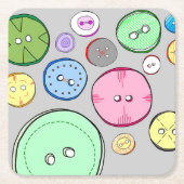 Illustratie kleurrijke Button Kartonnen Onderzetters (Voorkant)