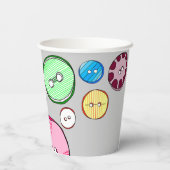 Illustratie kleurrijke Button Papieren Bekers (Achterkant)