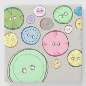 Illustratie kleurrijke Button Stenen Onderzetter (Voorkant)