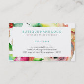 Illustratie kleurrijke Floral Collage Waterverven Visitekaartje (Achterkant)