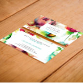 Illustratie kleurrijke Floral Collage Waterverven Visitekaartje