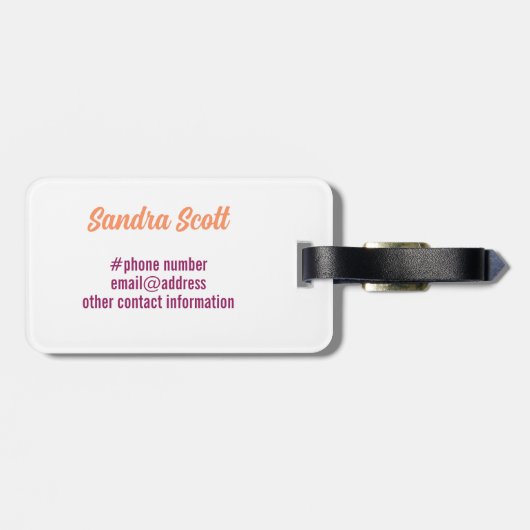 Illustratie kleurrijke katten en aangepaste naam bagagelabel (Achterkant horizontaal)