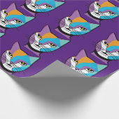 Illustratie kleurrijke kattenvrouw cadeaupapier (Hoek)