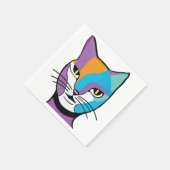 Illustratie kleurrijke kattenvrouw servet (Hoek)