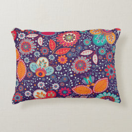 Illustratie kleurrijke kunst Natuur Floral Pattern Accent Kussen