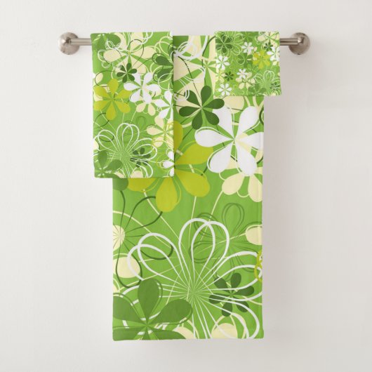 Illustratie kleurrijke kunst Natuur Floral Pattern Bad Handdoek (Insitu)
