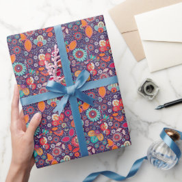 Illustratie kleurrijke kunst Natuur Floral Pattern Cadeaupapier