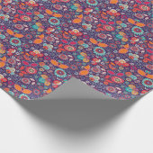 Illustratie kleurrijke kunst Natuur Floral Pattern Cadeaupapier (Hoek)