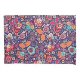 Illustratie kleurrijke kunst Natuur Floral Pattern Kussensloop