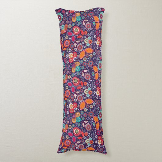 Illustratie kleurrijke kunst Natuur Floral Pattern Lichaamskussen (Voorkant Verticaal)