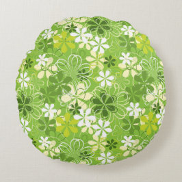 Illustratie kleurrijke kunst Natuur Floral Pattern Rond Kussen