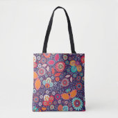 Illustratie kleurrijke kunst Natuur Floral Pattern Tote Bag (Voorkant)