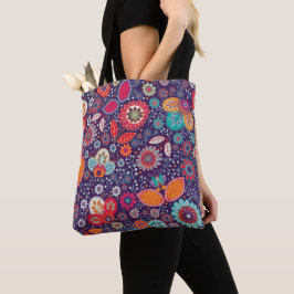 Illustratie kleurrijke kunst Natuur Floral Pattern Tote Bag