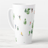 Illustratie kleurrijke Retro Alpiene Skiers Latte Mok (Linkerhoek)
