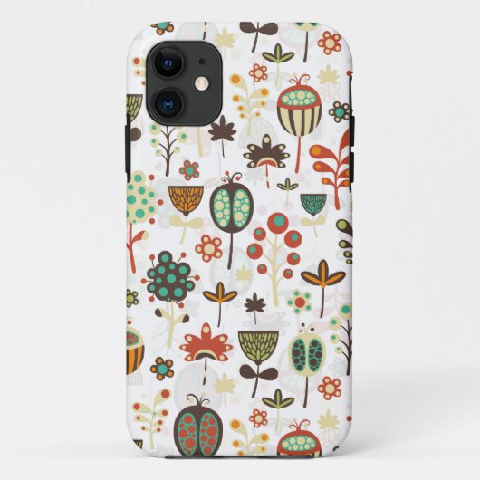 Illustratie kleurrijke retrotorbloemen cartoon Case-Mate iPhone case (Achterkant)