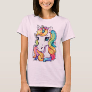 Illustratie kleurrijke Unicorn T-shirt