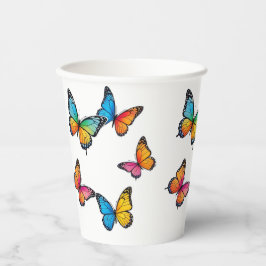 Illustratie kleurrijke vlinder papieren bekers