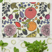 Illustratie kleurrijke vruchten theedoek (Gevouwen)
