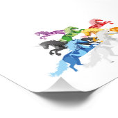 Illustratie kleurrijke wilde Unicorns Foto Afdruk (Hoek)