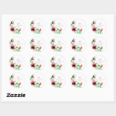 Illustratie kleurrijke zomerbloemen ronde sticker (Vel)