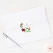 Illustratie kleurrijke zomerbloemen ronde sticker (Envelop)