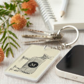  illustratie Koe B Monogram 2zijd K Sleutelhanger (Voorkant Rechts)