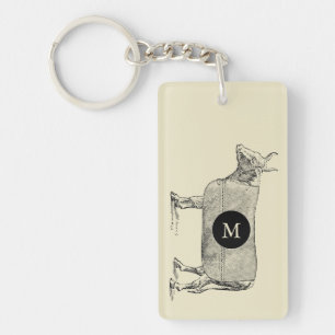 illustratie Koe B Monogram 2zijd K Sleutelhanger