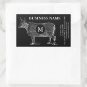  Illustratie Koe Deken Monogram Zwart S Rechthoekige Sticker (Tas)